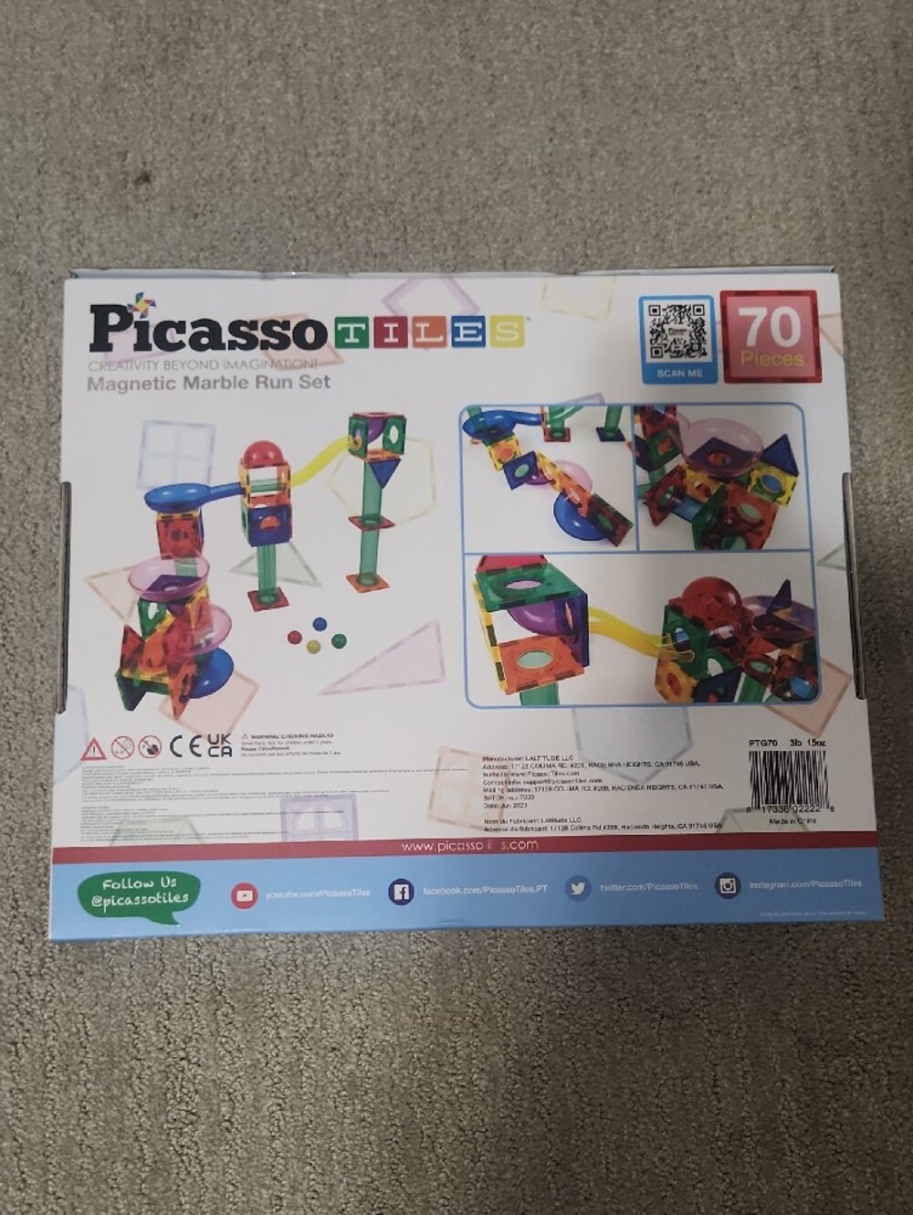 Magnetic Marble Run Set - Bright Multicolor Building Kit - Picture 2 of 2